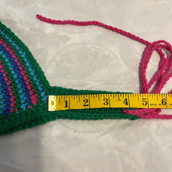 Crochet Bra bikini top, Handmade By Seller, cotton yarn washable swim - Picture 12 of 13